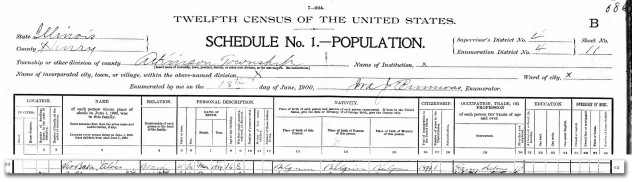 Louis Verbeke 1900 Federal Census